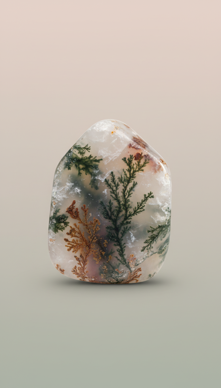 Moss Agate Raw Stone Decor Piece