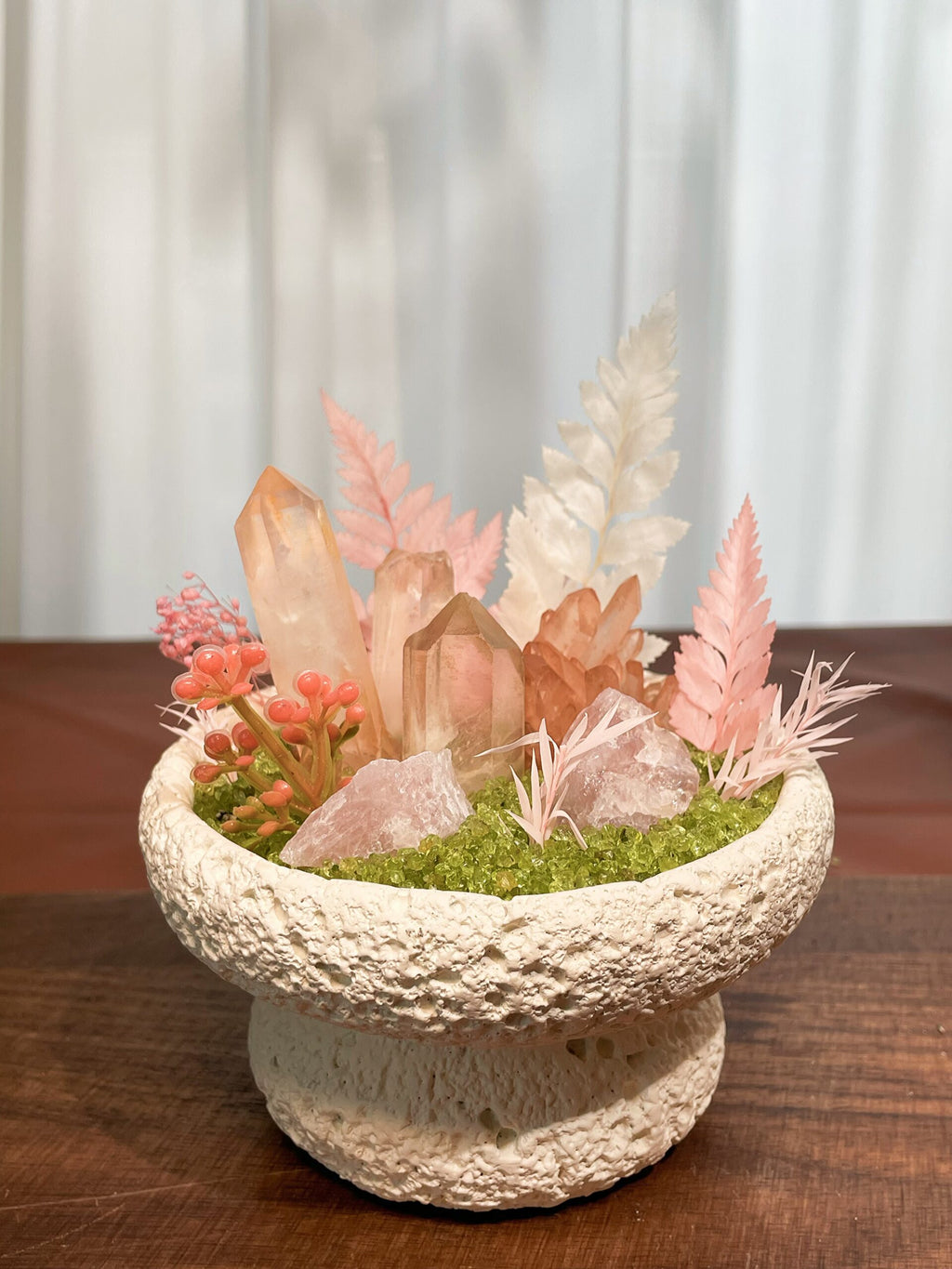 Rose Quartz Crystal Bonsai