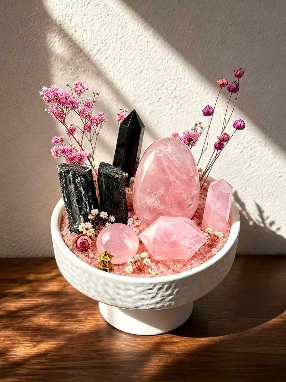 Rose Quartz Crystal Bonsai