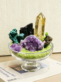 Mixed Natural Crystal Glass Bowl Decor