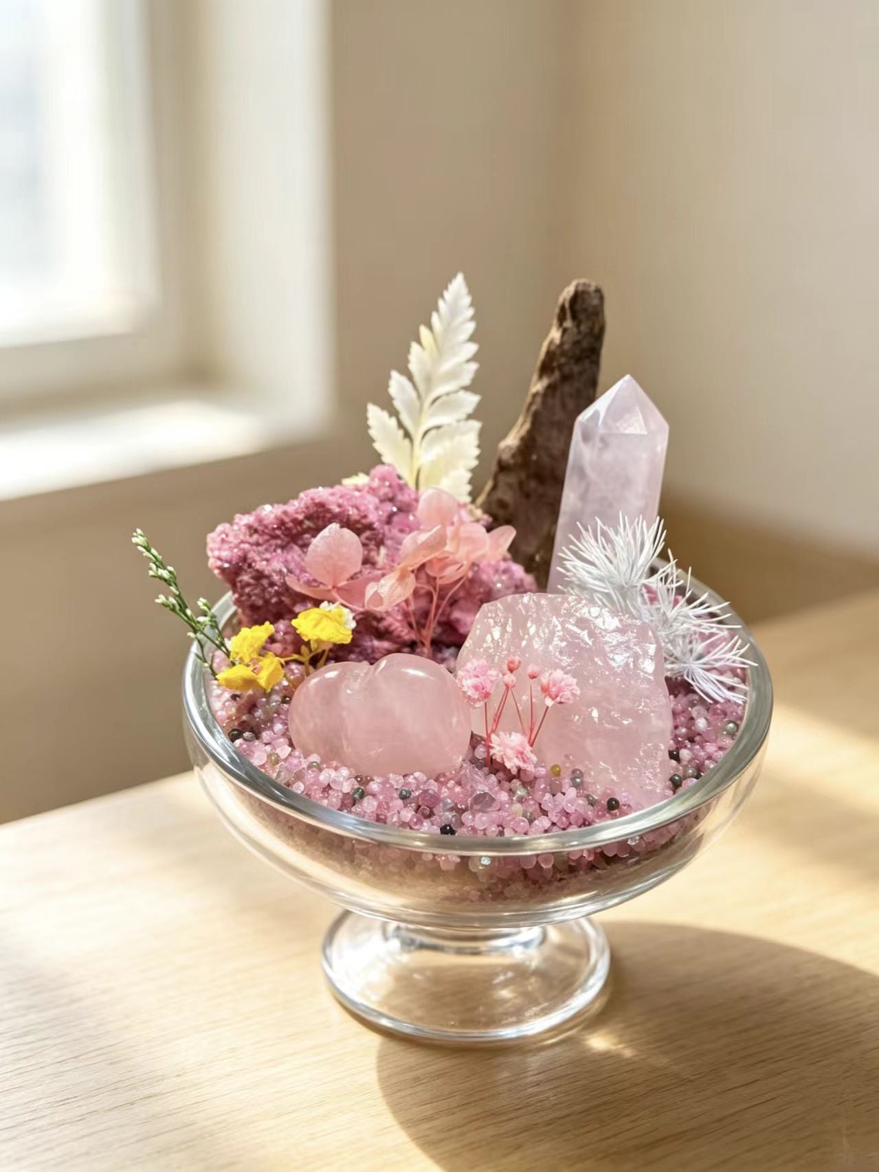 Blush Secret Realm Crystal Mini Garden Arrangement