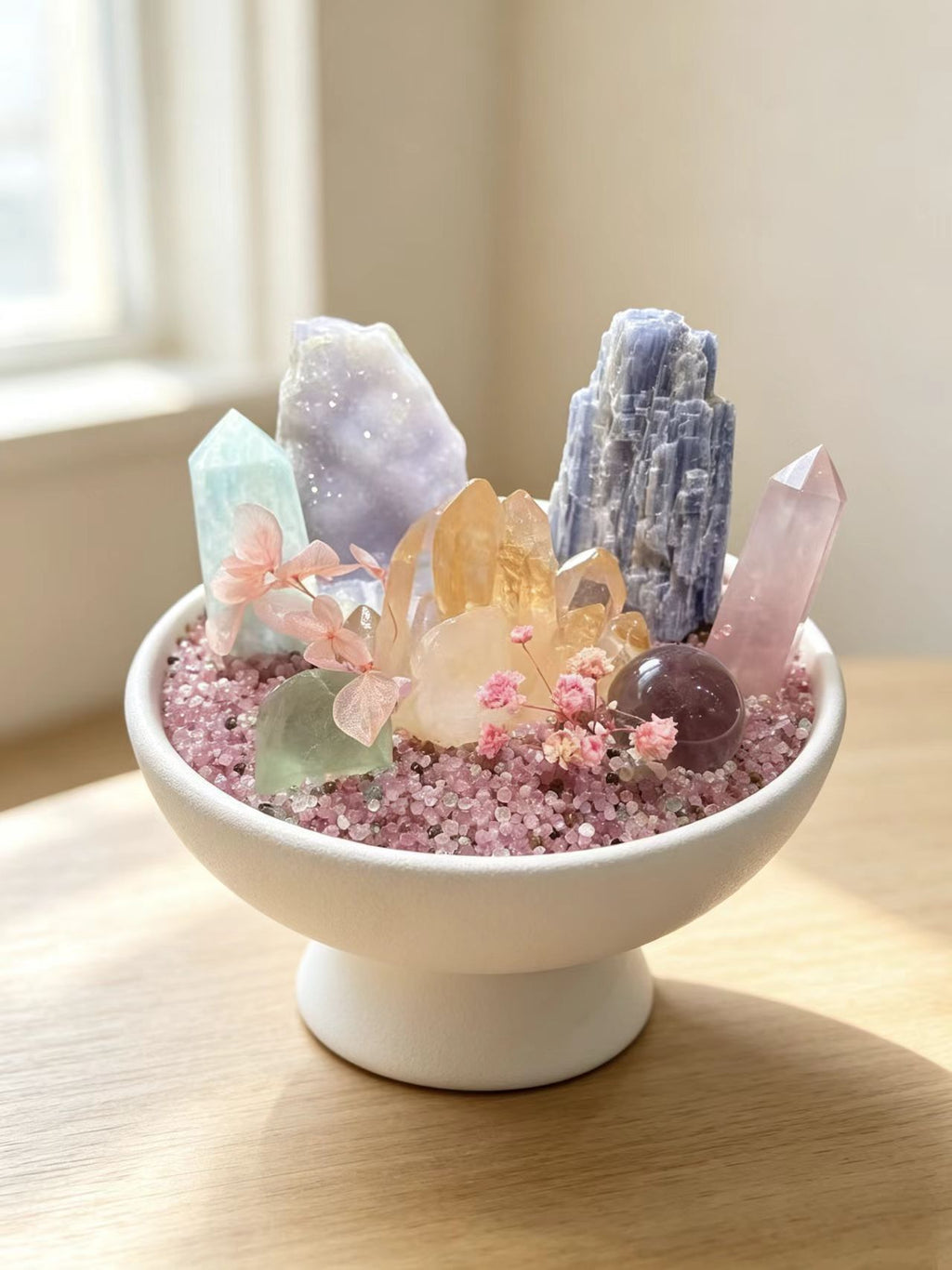 Pastel Harmony Crystal Mini Garden Arrangement