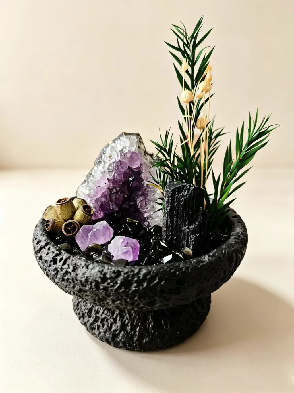 Purple Abyss Crystal Mini Garden Arrangement