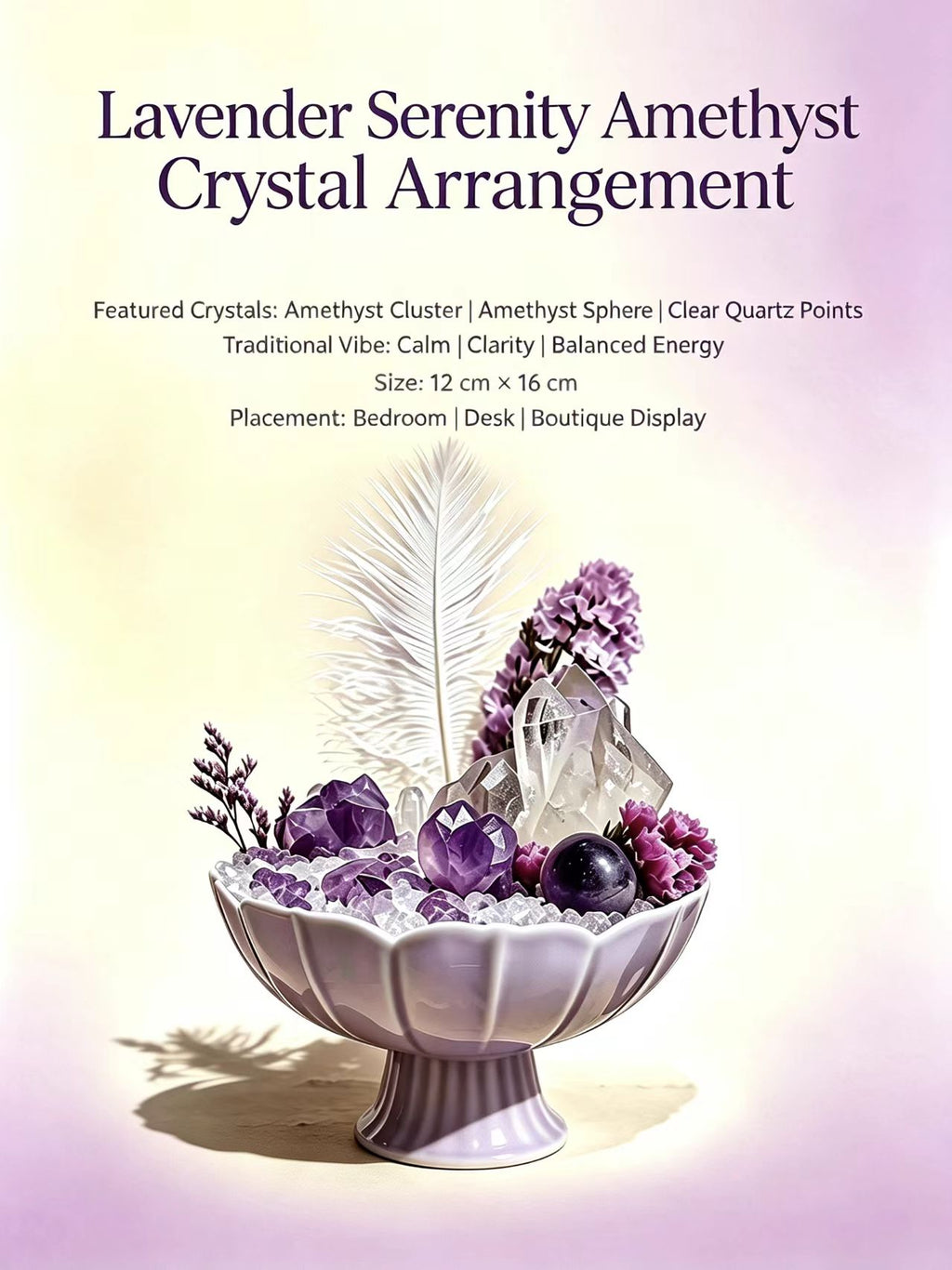 Lavender Serenity AmethystCrystal Arrangement