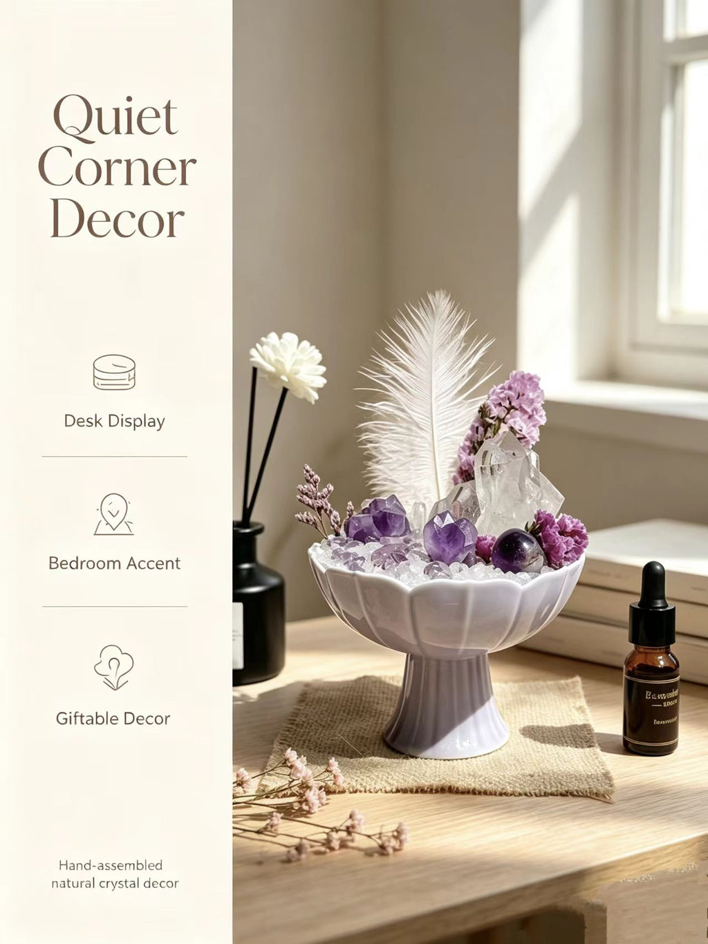 Lavender Serenity AmethystCrystal Arrangement