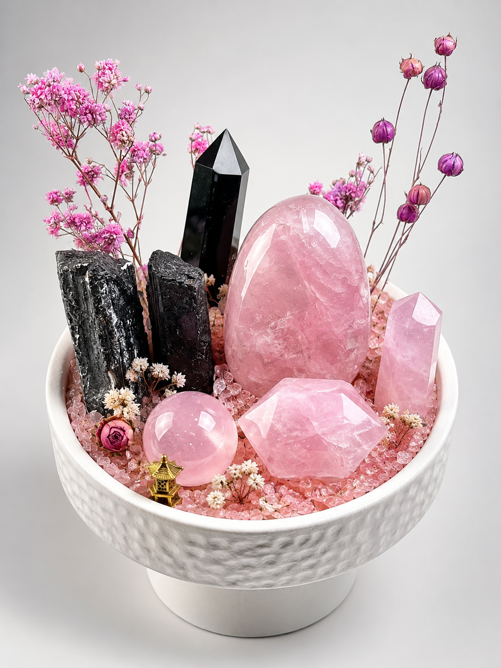 Rose Quartz Crystal Bonsai