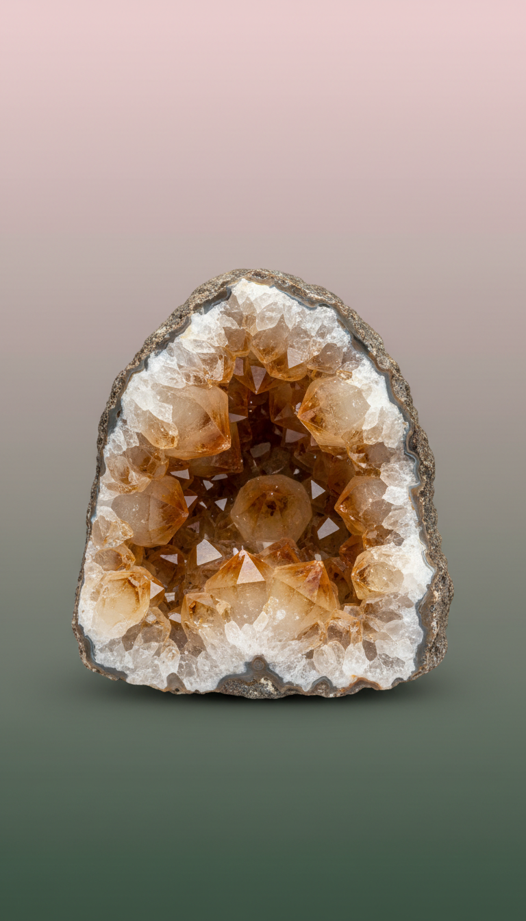 Citrine Geode Mineral Specimen